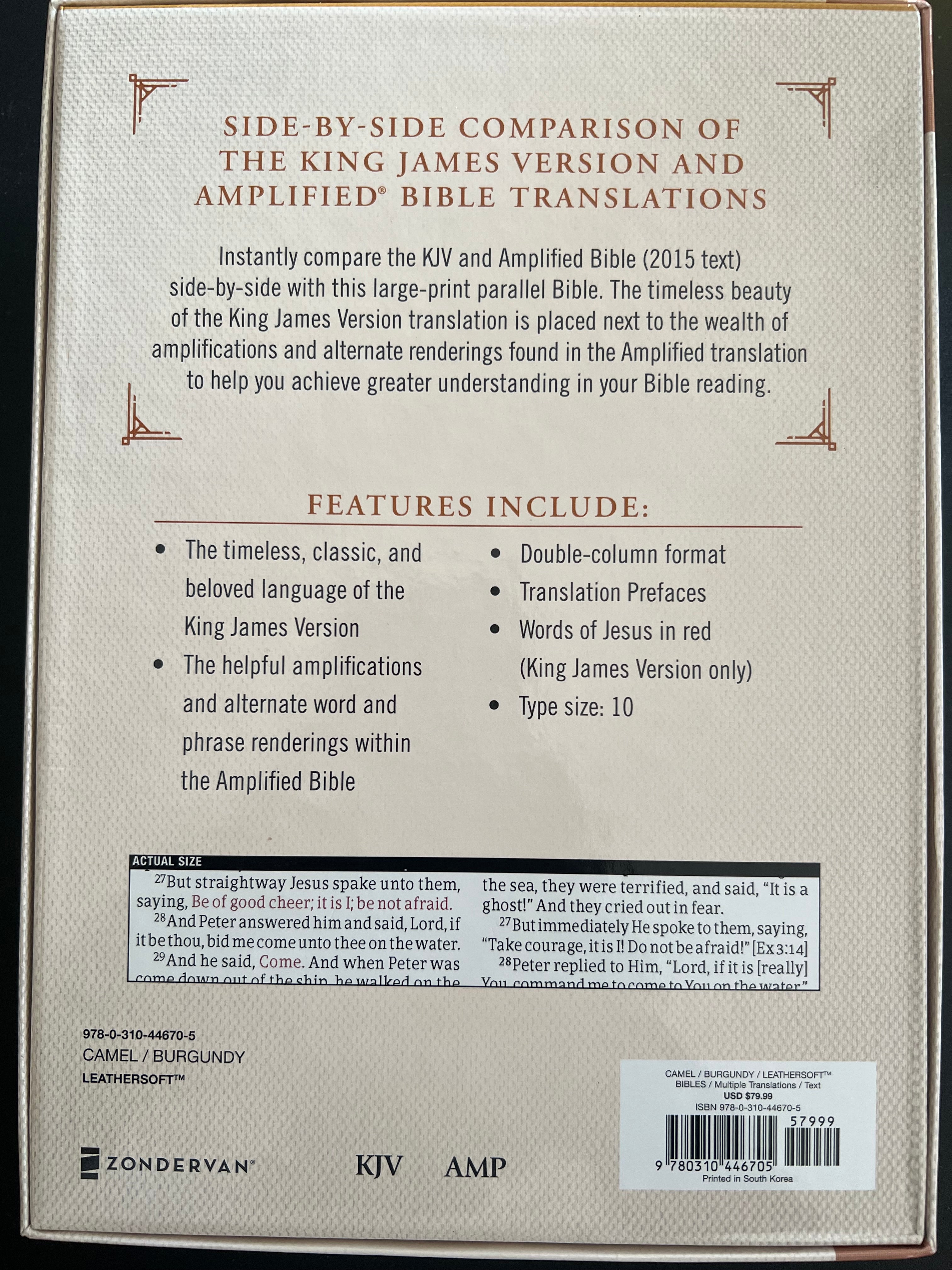KJV-AMP Parallel Bible: Two Bible Versions Together for Study and Comparison (Large Print)