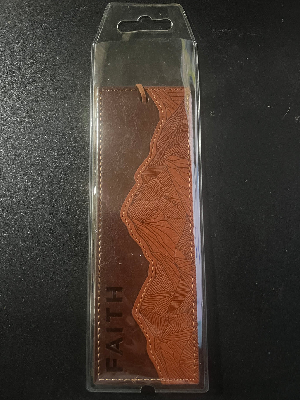 Premium Vegan Leather Scripture Bookmark: Faith Moves Mountains