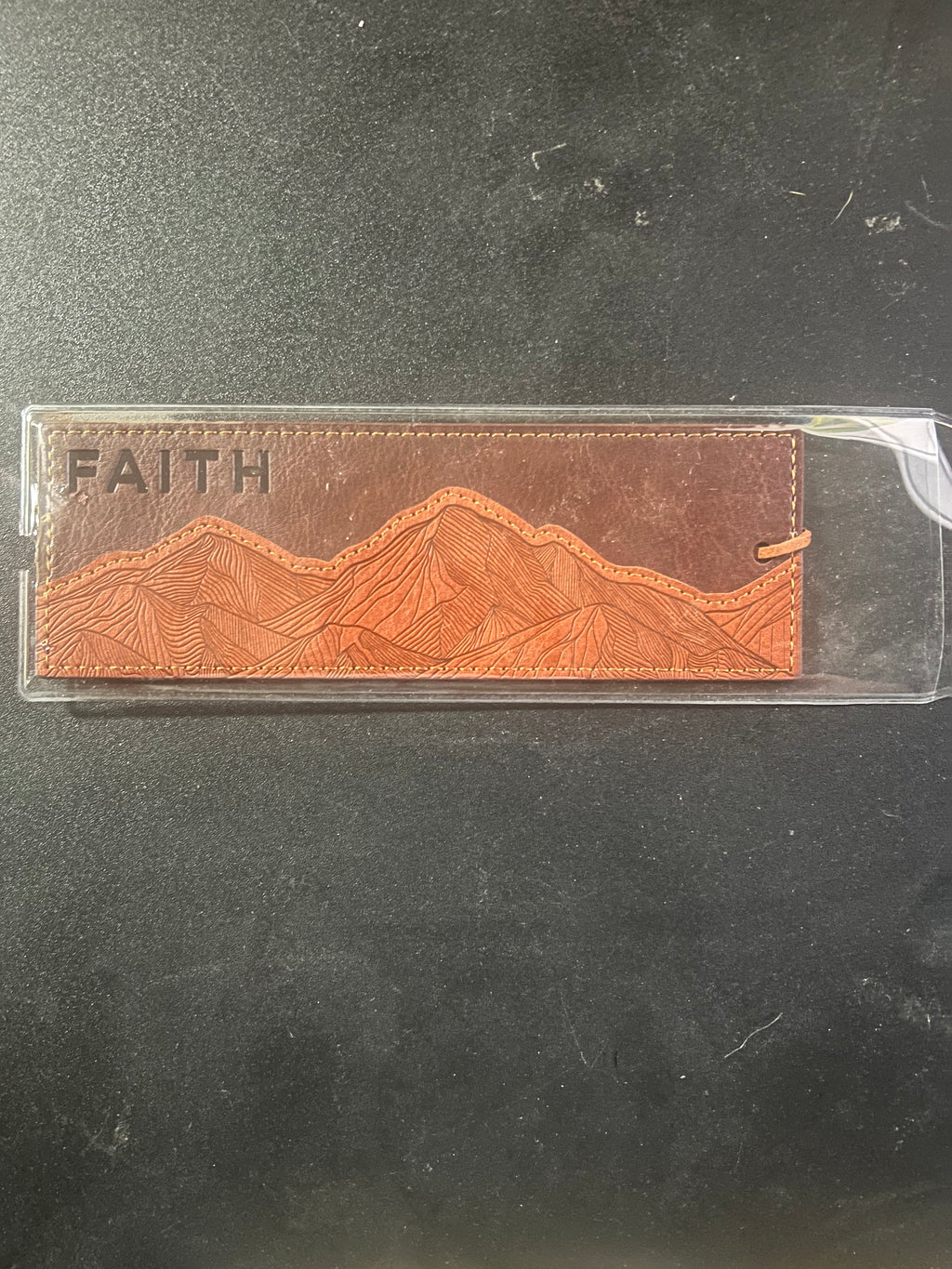 Premium Vegan Leather Scripture Bookmark: Faith Moves Mountains